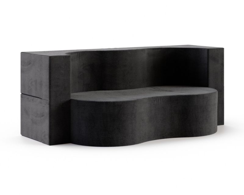 Sofa ŚPIJZDROWO sofka rozkładana SWING czarna sztruks 120x200x40 cm 1 szt.