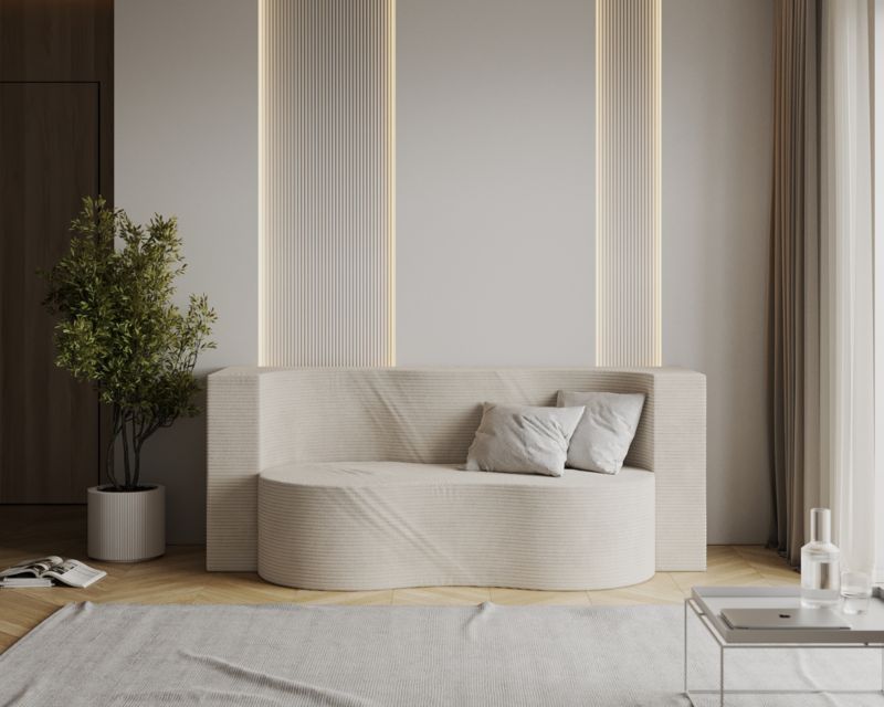 Sofa ŚPIJZDROWO sofka rozkładana SWING kremowa sztruks 120x200x40 cm 1 szt.