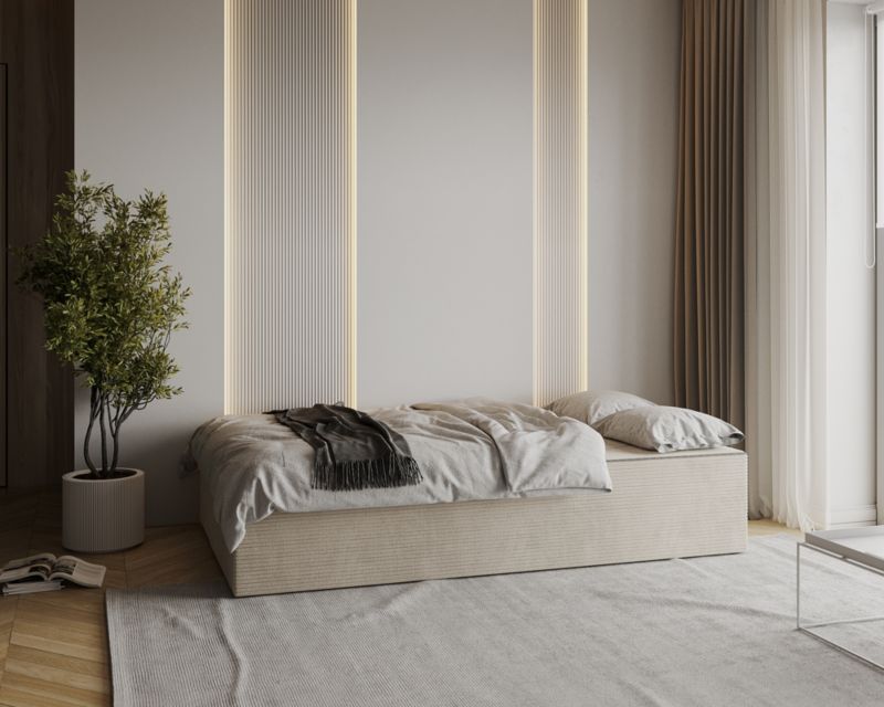 Sofa ŚPIJZDROWO sofka rozkładana SWING kremowa sztruks 120x200x40 cm 1 szt.