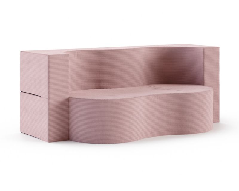 Sofa ŚPIJZDROWO sofka rozkładana SWING różowa sztruks 120x200x40 cm 1 szt.