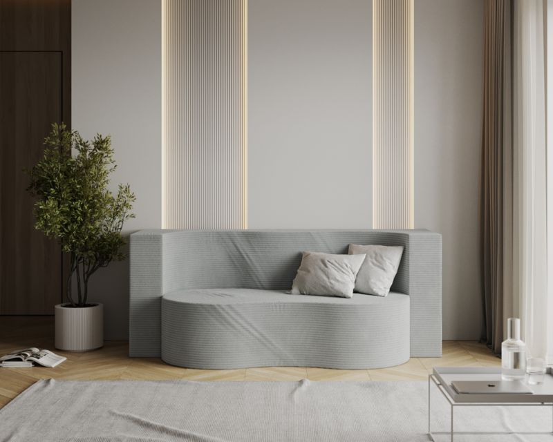 Sofa ŚPIJZDROWO sofka rozkładana SWING szara sztruks 120x200x40 cm 1 szt.