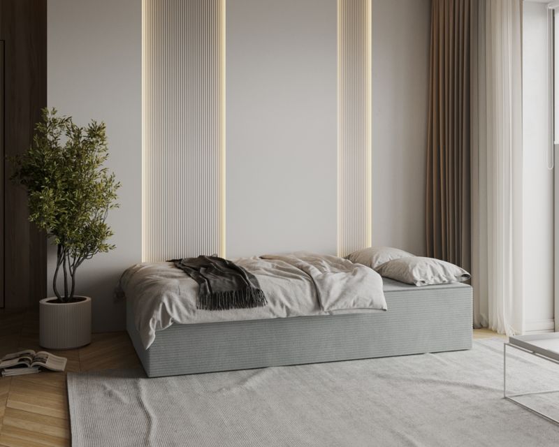 Sofa ŚPIJZDROWO sofka rozkładana SWING szara sztruks 120x200x40 cm 1 szt.