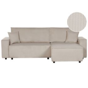 Sofa rozkładana Abacka Beżowy Sztruks Lewostronny 1 szt.