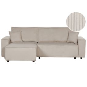Sofa rozkładana Abacka Beżowy Sztruks Prawostronny 1 szt.