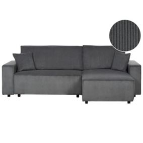 Sofa rozkładana Abacka Grafitowy Sztruks Lewostronny 1 szt.