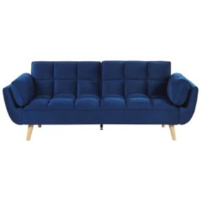 Sofa rozkładana Asby Granatowy Welur 1 szt.