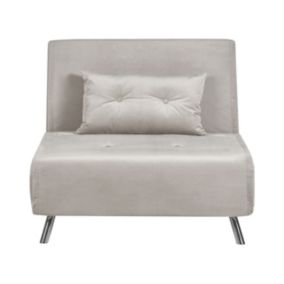 Sofa rozkładana Farris Jasnoszary Welur 1 szt.