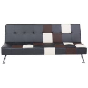 Sofa rozkładana Olsker Czarny Ekoskóra 1 szt.