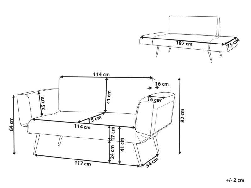 Sofa rozkładana Saarela Złamana biel 1 szt.