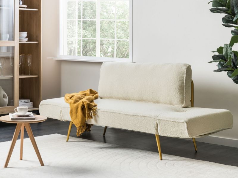 Sofa rozkładana Saarela Złamana biel 1 szt.