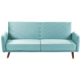 Sofa rozkładana Senja Błękitny Welur 1 szt.