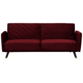 Sofa rozkładana Senja Bordowy Welur 1 szt.