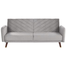 Sofa rozkładana Senja Jasnoszary Welur 1 szt.
