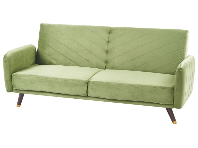 Sofa rozkładana Senja Oliwkowy Welur 1 szt.