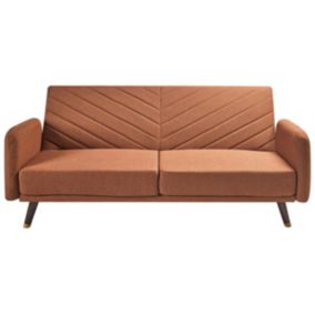Sofa rozkładana Senja Pomarańczowy Len syntetyczny 1 szt.