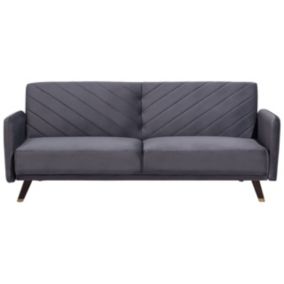 Sofa rozkładana Senja Szary Welur 1 szt.
