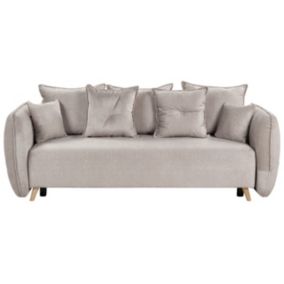 Sofa rozkładana Vallanes Beżowoszary Welur 1 szt.