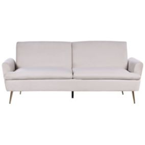 Sofa rozkładana Vettre Jasnobeżowy Welur 1 szt.
