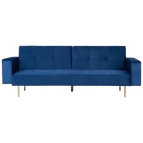 Sofa rozkładana Visnes Granatowy Welur 1 szt.
