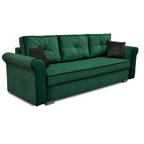 Sofa rozkładana z pojemnikiem na pościel Bonni Pele Ciemno Zielona 1 szt.