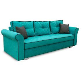 Sofa rozkładana z pojemnikiem na pościel Bonni Pele Turkusowa 1 szt.