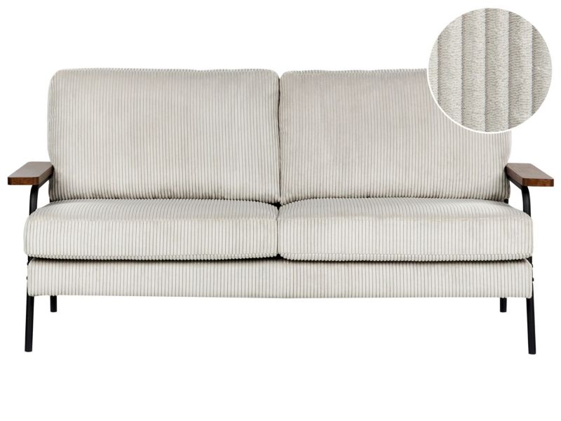 Sofa sztruksowa szara Akranes 1 szt.