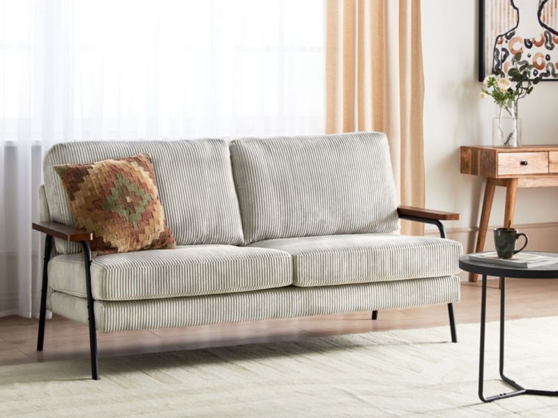 Sofa sztruksowa szara Akranes 1 szt.