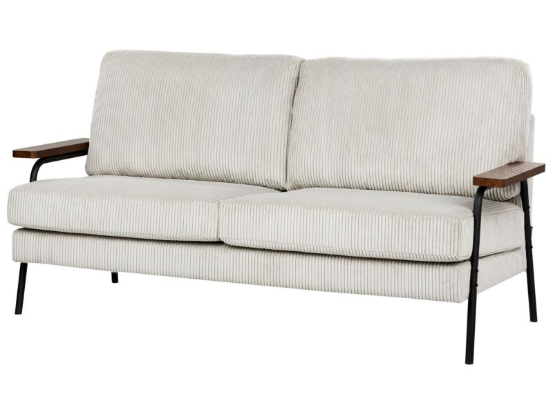 Sofa sztruksowa szara Akranes 1 szt.