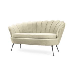Sofa tapicerowana Bettso Muszelka na srebrnej nodze wygodna w stylu glamour beżowy 1szt.