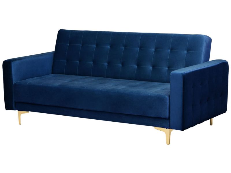 Sofa trzyosobowa Aberdeen Granatowy Welur 1 szt.