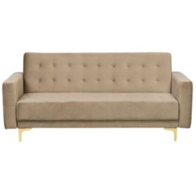 Sofa trzyosobowa Aberdeen Piaskowy Welur 1 szt.