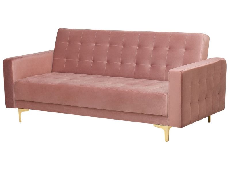 Sofa trzyosobowa Aberdeen Różowy Welur 1 szt.