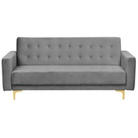Sofa trzyosobowa Aberdeen Szary Welur 1 szt.