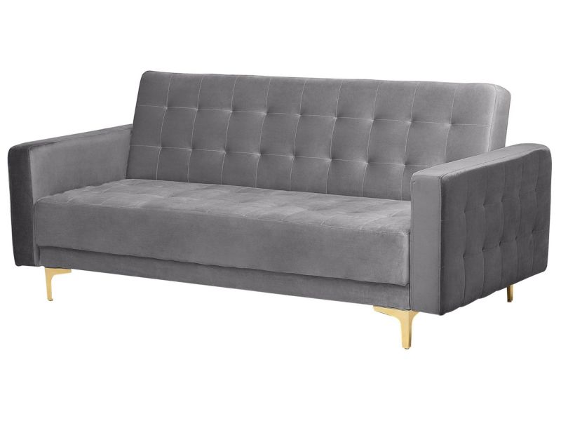Sofa trzyosobowa Aberdeen Szary Welur 1 szt.