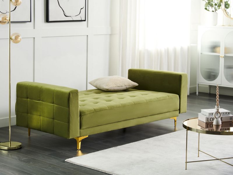 Sofa trzyosobowa Aberdeen Zielony Welur 1 szt.