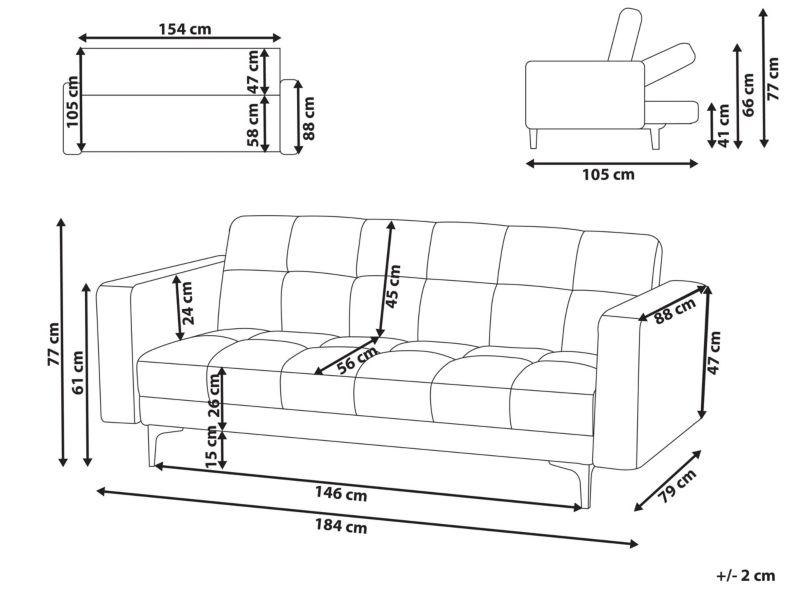 Sofa trzyosobowa Alnes Beżowy 1 szt.