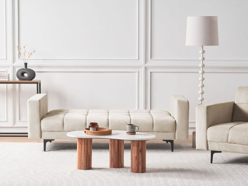 Sofa trzyosobowa Alnes Beżowy 1 szt.