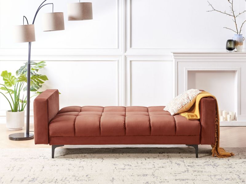 Sofa trzyosobowa Alnes Jasnoczerwony Welur 1 szt.