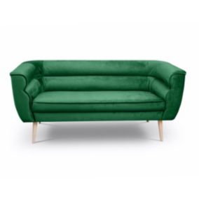 Sofa trzyosobowa Bettso Maro na drewnianych nogach w stylu skandynawskim butelkowa zieleń 1szt.