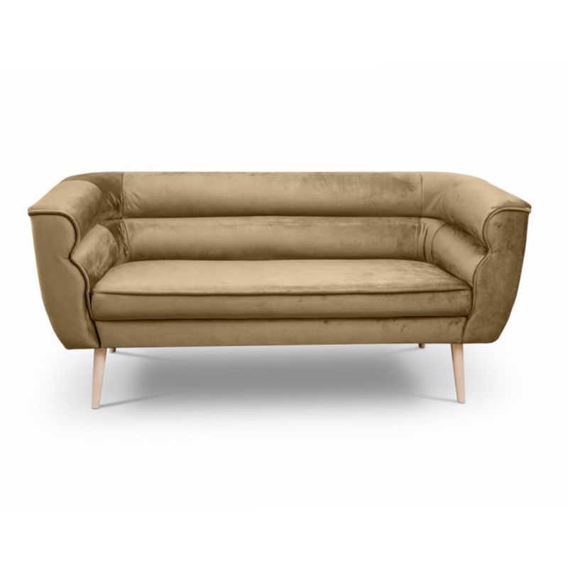 Sofa trzyosobowa Bettso Maro na drewnianych nogach w stylu skandynawskim jasnobrązowy 1szt.