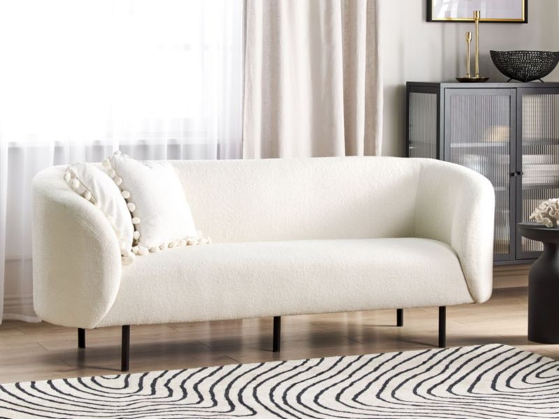 Sofa trzyosobowa boucle biało-czarna Loen 1 szt.