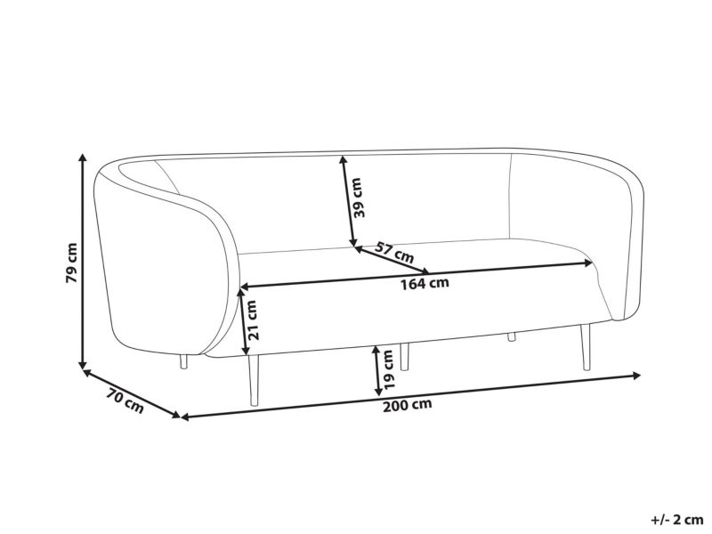 Sofa trzyosobowa boucle biało-czarna Loen 1 szt.