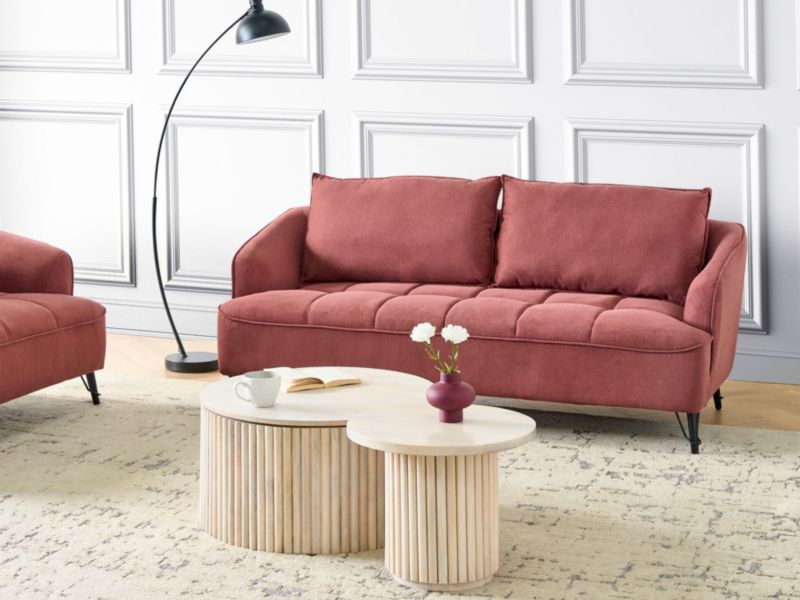 Sofa trzyosobowa burgundowa Hobro 1 szt.