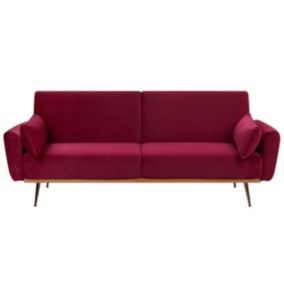 Sofa trzyosobowa Eina Burgundowy Welur 1 szt.