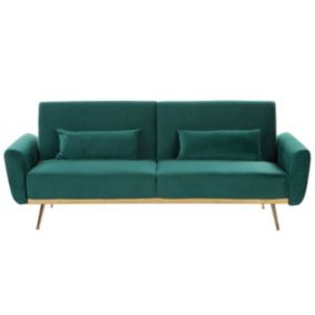 Sofa trzyosobowa Eina Szmaragdowy Welur 1 szt.