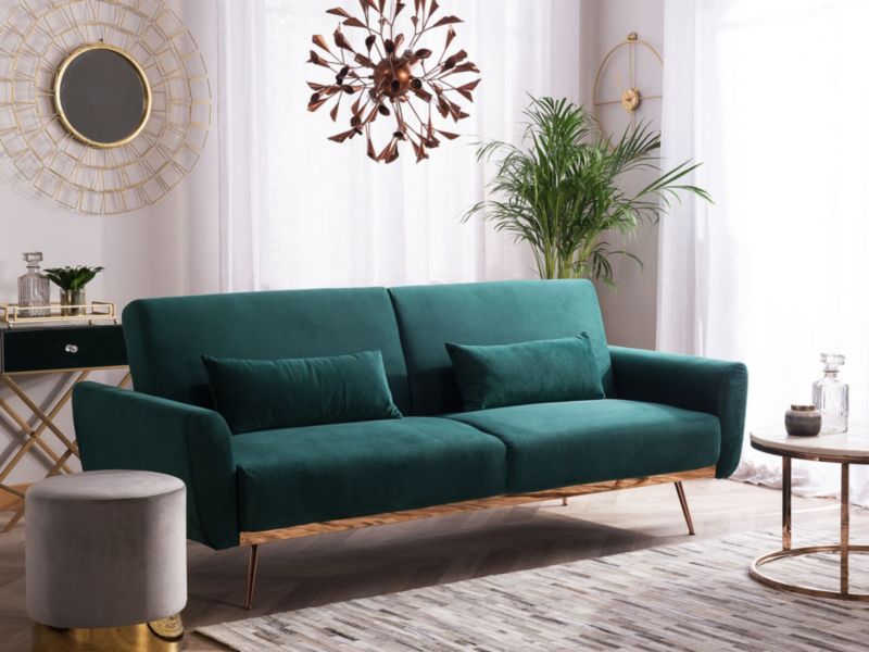 Sofa trzyosobowa Eina Szmaragdowy Welur 1 szt.