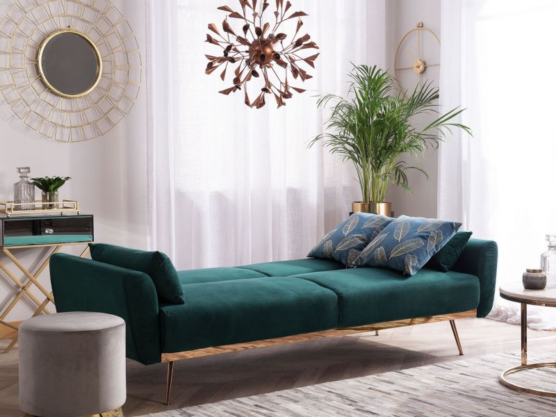 Sofa trzyosobowa Eina Szmaragdowy Welur 1 szt.