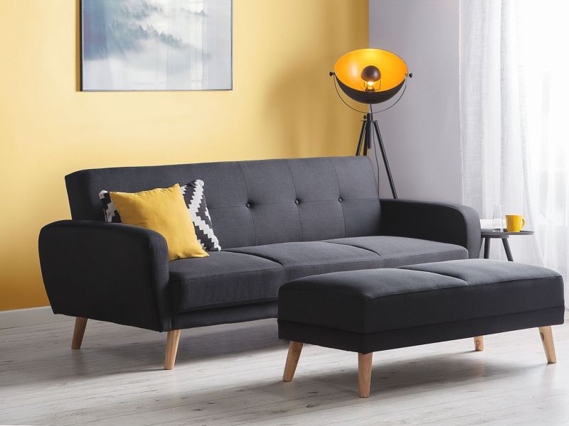 Sofa trzyosobowa Florli Czarny 1 szt.