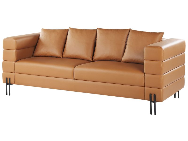 Sofa trzyosobowa Granna Brązowy Ekoskóra 1 szt.