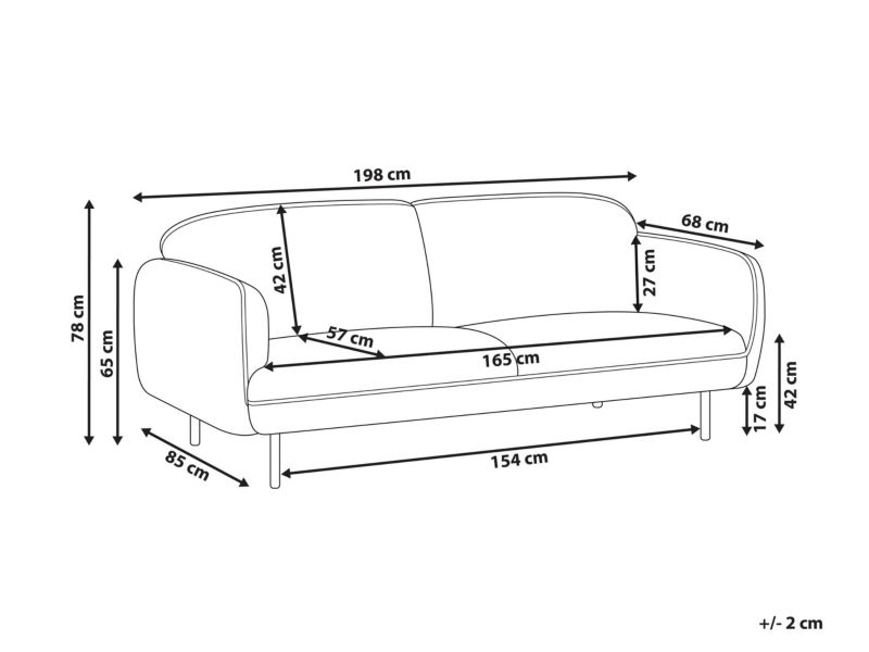 Sofa trzyosobowa jasnobeżowa Tonsberg 1 szt.